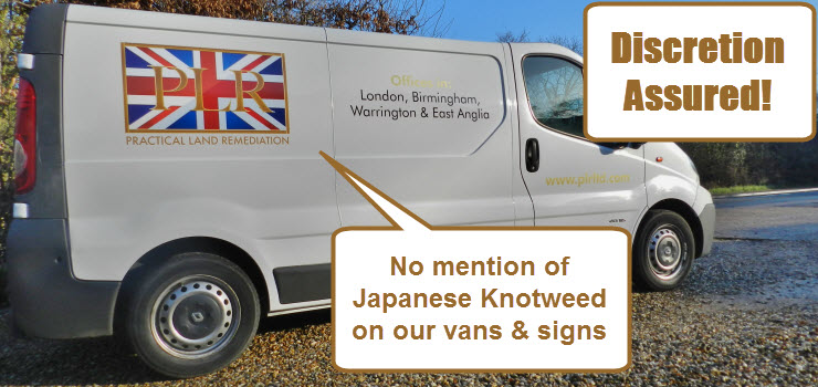 PLR Ltd - Discretion assured - no mention of Japanese knotweed on our vans and hoardings